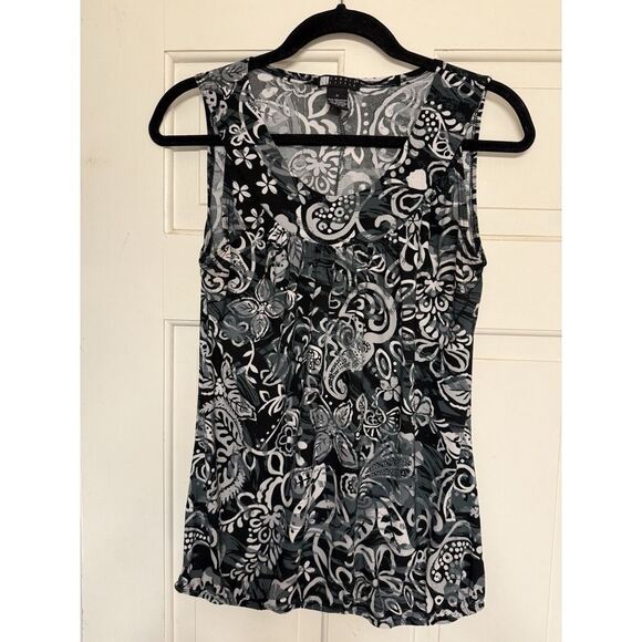 Carole Little Womens Sleeveless Top. Gathered Waist. Multicolor. Sz S - Picture 2 of 10